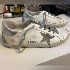 Golden Goode Superstar sneakers in white with silver heel